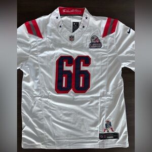 New England Patriots #66 Campbell White Football Jersey XXL